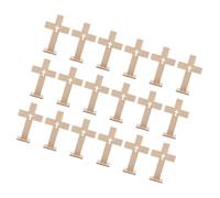 EPIGEIST 18pcs Small Wooden Crosses for Religious Celebrations DIY Craft Unfinished Cross Centerpieces for Easter Party Baptism First Communion Church Tabletop Decor with Artistic Detailing
