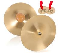 EPIGEIST 2 Pairs Copper Finger Cymbals with Wooden Handles Lightweight Belly Dance Percussion Instrument for Dancer Party Music Rhythm Practice