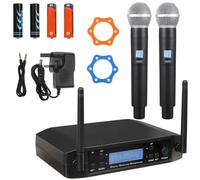 EPIGEIST 2 Pcs Wireless Microphone System Cordless Uhf Mic with Clear Sound and Wide Compatibility for Home Ktv Party Outdoor Stage Performance Uk Plug
