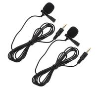 EPIGEIST 2 Pieces Clip-on Lapel Microphones with 4-pole Jack, Noise-reducing Mini Smartphone and Laptop Recording Mics, Portable Black Collar Microphones for Live Streaming and Interviews