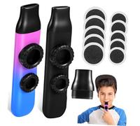 EPIGEIST 2 Sets Professional Kazoos with Replacement Round Membranes for Music Lovers Black and Blue Purple Gradient Kazoo Wind Instruments Easy to Play and Carry