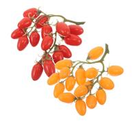 EPIGEIST 2 Strings Realistic Fake Cherry Tomatoes String for Home Decoration and Party Use Lifelike Vegetable Props for Photography Educational Aid Lightweight Year Round Simulation
