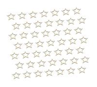 EPIGEIST 200 Pcs Wooden Five-Pointed Star Slices Hollow Out Wood Chips for Party Decorations Crafting Supply Natural Hanging Tags for Christmas Tree Home and Event Ornament