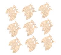 EPIGEIST 200pcs Rustic Wooden Fish Wall Hanging Decor for DIY Painting Natural Wood Style Coastal Beach Themed Fish Art for Home and Restaurant Nautical Decoration
