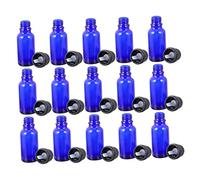 EPIGEIST 20pcs Blue Glass Essential Oil Bottles 10ml Refillable Small Portable Sub Bottles with Disassemblable Caps, Shockproof Design for Traveling and Fits in Purse