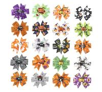 EPIGEIST 20Pcs Halloween Hair Bow Clips for Triple Tail Pumpkin Hair Barrettes for Fancy Dress Cosplay and Party