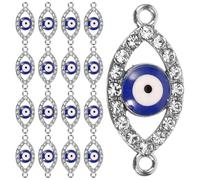 EPIGEIST 20pcs Silver Evil Eye Pendant Connectors for DIY Jewelry Making, Zinc Alloy Material, Unique Creative Style Charms for Earrings and Bracelet Craft Accessories