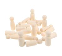 EPIGEIST 20pcs Unfinished Wooden Peg Dolls for DIY Painting and Craft Projects Blank Beige Figures for Hand Puppet Making and Arts Crafts for All Ages