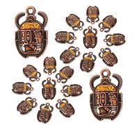 EPIGEIST 20pcs Vintage Egyptian Scarab Beetle Charms DIY Jewelry Making Pendants for Necklaces Bracelets Keychains Antique Craft Accessories