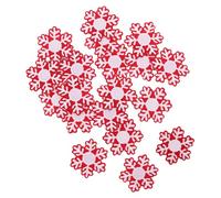 EPIGEIST 20Pcs Winter Snowflake Embroidered Patches Red White DIY Clothing Appliques for Jackets Caps Backpacks Durable Decorative Stickers for Sewing Crafts