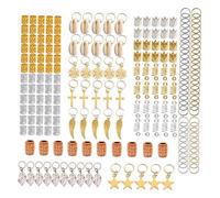 EPIGEIST 210Pcs Decorative Metal Dreadlocks Hairpins with Shell Charms Spring Rings for Women Hair Accessories Suitable for Braids Ponytails and Curly Straight Hair Styling
