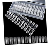 EPIGEIST 240pcs Square False Nail Tips Full Cover Gel Nail Extensions Kit Semi-matte for Manicure Practice and Salon Use