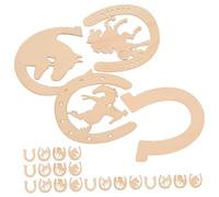 EPIGEIST 24pcs DIY Horseshoe Wooden Chips for Hand Painted Crafts Smooth Unfinished Horseshoe Discs for Creative Graffiti Birthday Gift Decorative Hanging Ornaments