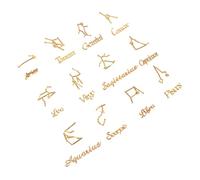 EPIGEIST 24pcs DIY Zodiac Pendant Charms with Constellation Alloy Symbols and Word Message Accessories for Necklace Making Crafting Phone Case Decoration Keychains and Hairpins