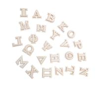 EPIGEIST 24pcs Double Layer Unfinished Wooden Greek Letters for DIY Crafts Painting Wall Art Rustic Natural Wood Alphabet Decor Pieces