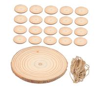 EPIGEIST 25PCS Rustic Wood Slices Crafts with Pre Drilled Natural Untreated Log Rounds for Wedding Signage DIY Coasters Art Projects and Hanging Ornaments