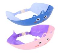 EPIGEIST 2Pcs Adjustable Shower Cap for Hair Washing Cute Cartoon Visor Shield for Eyes and Ears Protection Comfortable Bath Hat for Dinosaurs
