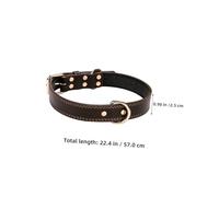 EPIGEIST 2pcs Adjustable Small Dog Leather Collar Puppy Necklace with Metal Buckle and D-ring Comfortable Soft Fit for Small to Pets