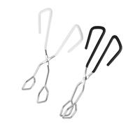 EPIGEIST 2pcs Barbecue Clip Anti-Scald Food Clamp with Ergonomic Handles for Indoor Cooking and Outdoor BBQ Non-Slip Bread and Grill Holder Tongs in Black and White
