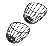 EPIGEIST 2Pcs Black Metal Cage Lampshade Light Bulb Guard Vintage Iron Wire Hanging Lamp Covers for Bedroom Dining Room Farmhouse Lighting Fixture