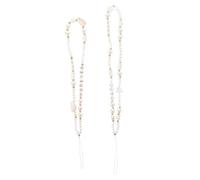 EPIGEIST 2Pcs Bohemian Style Phone Hanging Chain Anti-lost Beaded Wrist Strap with Pearl Shell Letters Creative DIY Mobile Phone Accessory for Women and Smooth Wear-resistant Material