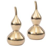 EPIGEIST 2pcs Brass Gourd Statue Figurine Vintage Chic Copper Gourd Decorations with Good Stability Not Easy to Knock for Home Desktop