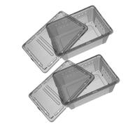 EPIGEIST 2pcs Breathable Reptile Enclosure Box for Tarantulas and Small Reptiles Viewable Spider Breeding Container for Lizards Frogs Portable Insect Habitat