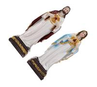 EPIGEIST 2PCS Catholic Holy Family Figurines Resin Statue Mother and Father Sculptures for Christmas Tabletop Decor Spiritual Home Accent Gift