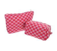 EPIGEIST 2pcs Checkered Cosmetic Storage Bag Large Capacity Makeup Bag for Organizing Makeup and Skincare Travel and Daily Use