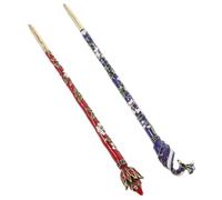 EPIGEIST 2pcs Chinese Wedding Hair Sticks Zinc Alloy Metal Hair Chopsticks for Women Bridal Updo Accessories Retro Palace Style Hairpin Lotus Flame Red Peacock Blue