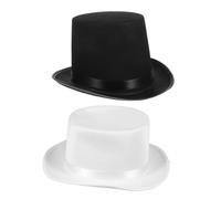 EPIGEIST 2pcs Conjuring Party Hats Lightweight Felt Cosplay Caps for Stage Performance and Halloween Costume Black White High Circumference