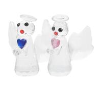 EPIGEIST 2Pcs Crystal Glass Angel Wings Decorative Ornament Set, Desktop and Office Angel Model Decoration, Housewarming and Birthday Random Color Random Color