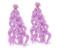 EPIGEIST 2pcs Curly Synthetic Doll Wigs for Projects Soft and Hair Extensions for Bjd Dolls Easy to Style Personalize for Making and Craft Supplies