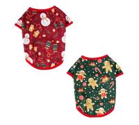 EPIGEIST 2PCS Dog Christmas Clothes Pet Costume Set Snowman Gingerbread Man Small Size Soft Holiday Apparel for Bichon Pomeranian Cats