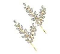 EPIGEIST 2pcs Elegant Rhinestone Wheat Spike Hair Clips Secure Hold Bobby Pins for Brides Daily Commuting Versatile Metal Hairpins with Shiny Crystal Accents for Women