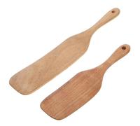 EPIGEIST 2pcs Ergonomic Wooden Kitchen Utensils Small Spatula and Serving Spoon for Cooking Stirring Mixing Nonstick Wooden Turner for Home Kitchenware