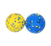 EPIGEIST 2pcs Etpu Tough Dog Chew Balls for Large Breeds Floating Interactive Training Non-toxic Puppy Teething in Yellow Gray Blue