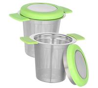 EPIGEIST 2pcs Fine Mesh Tea Strainers for Loose Tea with Lid Double Handles Stainless Steel Infuser Basket Filter for Smooth Brewing