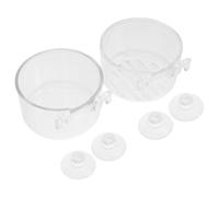 EPIGEIST 2pcs Fish Tank Feeding Cups with Red Worm and Water Plant Holders Plastic Aquarium Fish Food Holder Floating Tray for Feeding Accessories