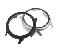 EPIGEIST 2pcs Full Coverage Watch Case Cover with Tempered Glass Screen Protector, Matte Black Shockproof Watch Face Protector Compatible with Smartwatch