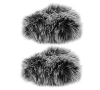 EPIGEIST 2pcs Furry Microphone Windscreen Cover for Lapel Headset Universal Wind Muff for Mini Mic Noise Reduction Windshield in Black and Grey