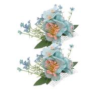 EPIGEIST 2PCS Hawaiian Plumeria Hibiscus Hair Comb Tropical Flower Hairpin with Vivid Realistic Petals Fade-resistant Floral Updo Insert for Beach Weddings and Luau Parties