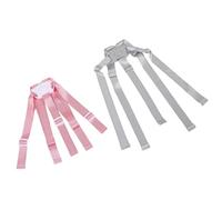 EPIGEIST 2Pcs High Chair Safety Strap 5-Point Adjustable Harness for Stroller and Feeding Chair Replacement Belt Gray Pink for Secure Seating