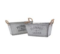 EPIGEIST 2PCS Iron Flower Arranging Buckets Gardening Art Planters for Indoor Outdoor Home Balcony Decoration Multi Purpose Rustic Style Flowerpots for Fresh Dried Floral Display