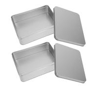EPIGEIST 2pcs Iron Storage Boxes for Food and Small Crafts Large Rectangular Metal Containers for Coins Candies Jewelry Reusable Gift Packaging Cases with Design