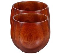 EPIGEIST 2Pcs Japanese Style Wood Sake Cups Small Size for Tea and Water Serving at Home Gatherings