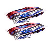 EPIGEIST 2pcs July Foil Fringe Curtains Patriotic Independence Day Decorations Red Silver Blue Tinsel Streamers for Party Photo Booth Backdrop