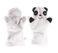 EPIGEIST 2pcs Large Baby Bath Mitts Exfoliating Gloves Cartoon Animal Design White Panda and Sheep Skin Cleaning Gloves for Infant Shower and Body Scrub