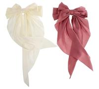 EPIGEIST 2pcs Large Bow Hair Clips for Women Soft Fabric Bright Hair Accessories Lightweight Stylish Bows for Teen