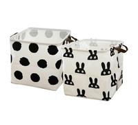 EPIGEIST 2Pcs Large Foldable Fabric Storage Baskets Cotton Linen Organizer for Clothes Spacious Closet and Sundries Storage Bin with Stable Handles Rustic Home Decor for Bedroom Bathroom